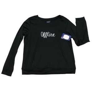 PillowTalk ‘Offline’ long sleeve black pajama top